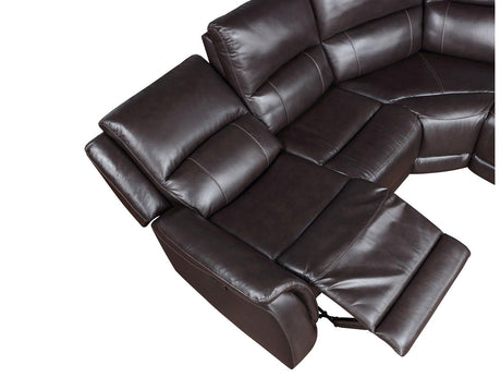 Alexandria Chocolate Top-Grain Leather 6-Piece Power Reclining Set by Steve Silver at Eve Furniture