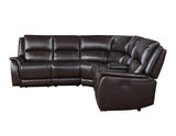Alexandria Chocolate Top-Grain Leather 6-Piece Power Reclining Set by Steve Silver at Eve Furniture