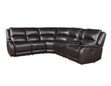 Alexandria Chocolate Top-Grain Leather 6-Piece Power Reclining Set by Steve Silver at Eve Furniture