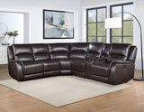 Alexandria Chocolate Top-Grain Leather 6-Piece Power Reclining Set by Steve Silver at Eve Furniture