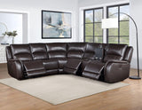 Alexandria Chocolate Top-Grain Leather 6-Piece Power Reclining Set by Steve Silver at Eve Furniture
