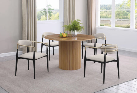 Alexis Upholstered Dining Arm Chair Beige (Set of 2) by Coaster at Eve Furniture