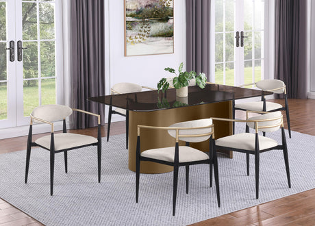 Alexis Upholstered Dining Arm Chair Beige (Set of 2) by Coaster at Eve Furniture