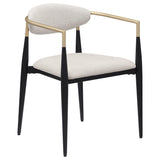 Alexis Upholstered Dining Arm Chair Beige (Set of 2) by Coaster at Eve Furniture