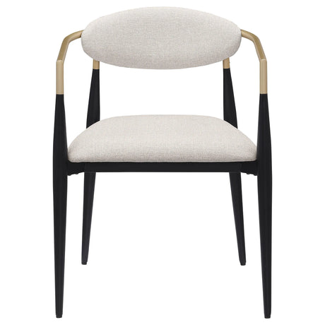 Alexis Upholstered Dining Arm Chair Beige (Set of 2) by Coaster at Eve Furniture