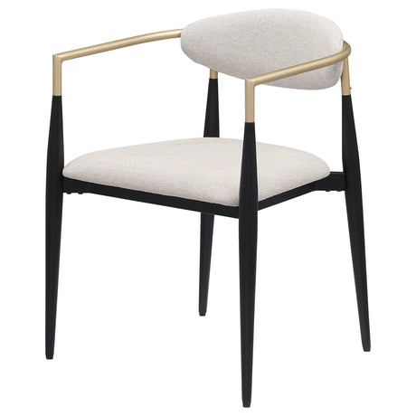 Alexis Upholstered Dining Arm Chair Beige (Set of 2) by Coaster at Eve Furniture