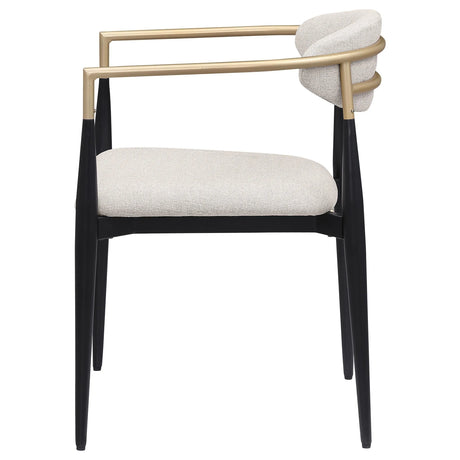 Alexis Upholstered Dining Arm Chair Beige (Set of 2) by Coaster at Eve Furniture