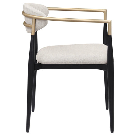Alexis Upholstered Dining Arm Chair Beige (Set of 2) by Coaster at Eve Furniture