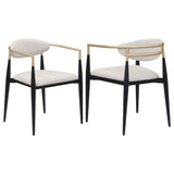 Alexis Upholstered Dining Arm Chair Beige (Set of 2) by Coaster at Eve Furniture