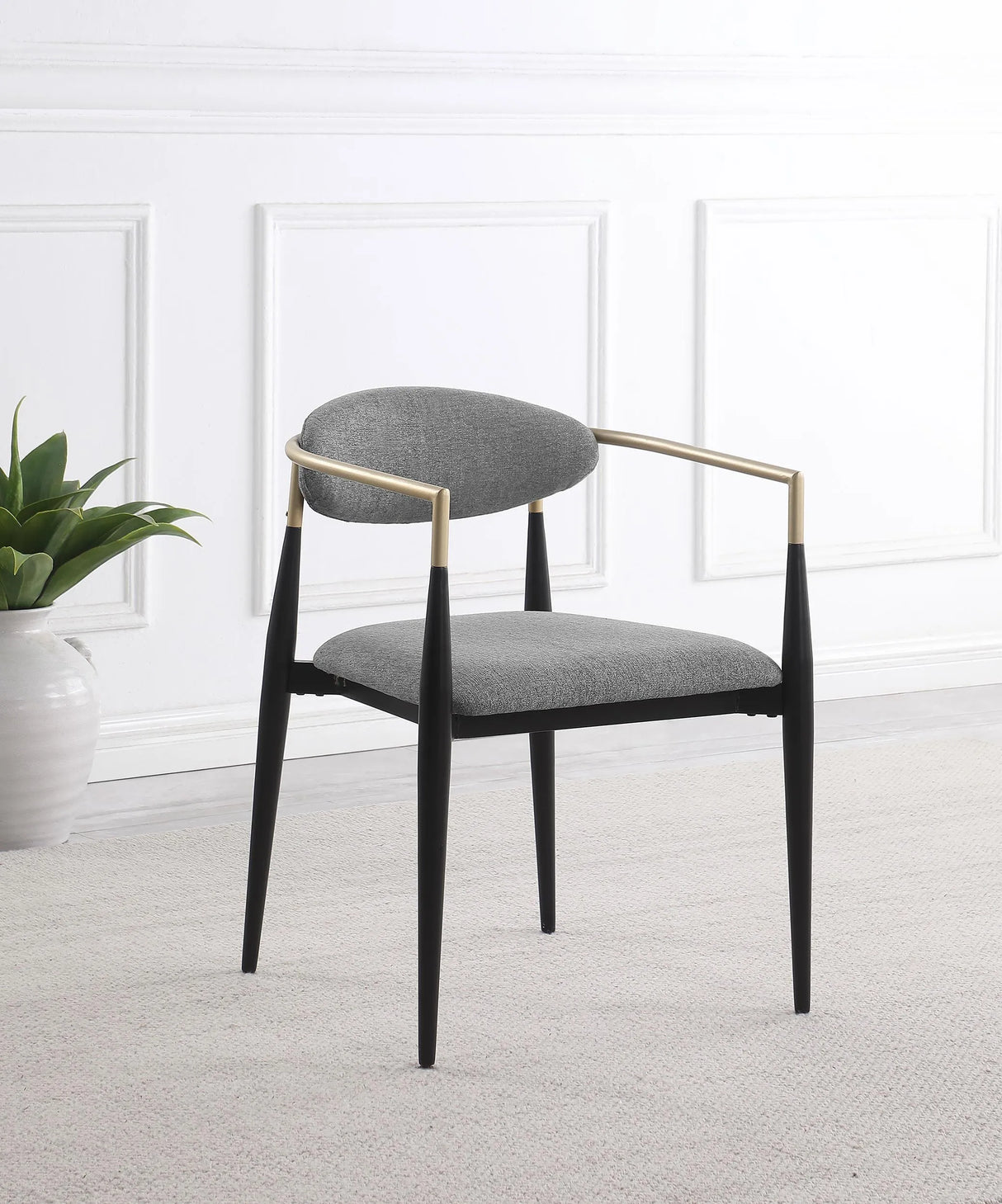 Alexis Upholstered Dining Arm Chair Grey (Set of 2) by Coaster at Eve Furniture