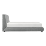 Alford Gray Eastern King Upholstered Platform Bed by Homelegance at Eve Furniture