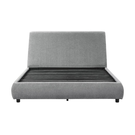 Alford Gray Eastern King Upholstered Platform Bed by Homelegance at Eve Furniture