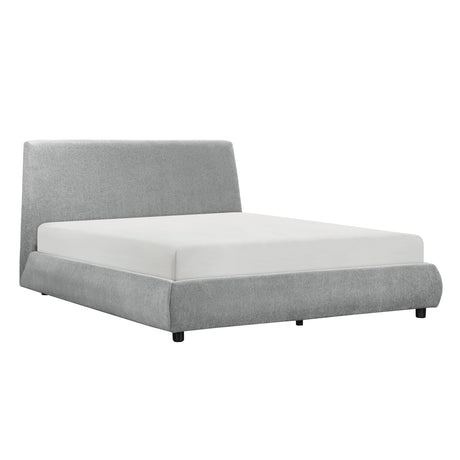 Alford Gray Full Upholstered Platform Bed by Homelegance at Eve Furniture