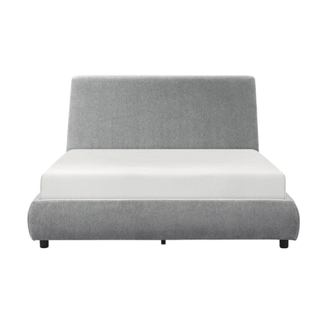 Alford Gray Queen Upholstered Platform Bed by Homelegance at Eve Furniture