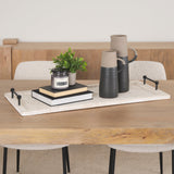 Alfred 35L x 16W Natural Wooden Herringbone Rectangular Tray by Mercana at Eve Furniture