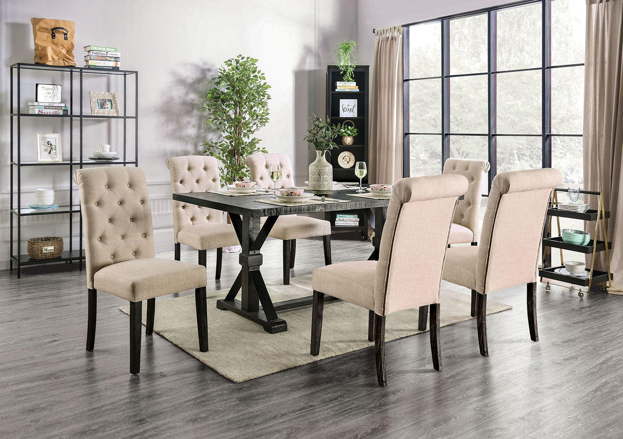 Alfred Antique Black Dining Table Only by Furniture of America at Eve Furniture
