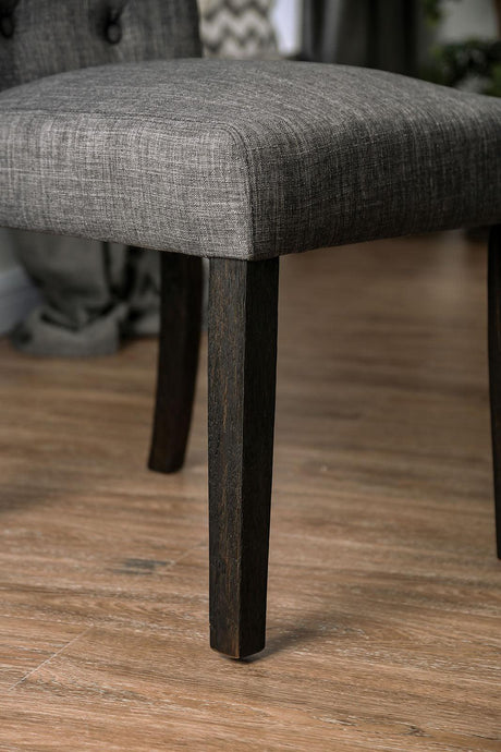 Alfred Antique Black/Gray Side Chair (2/Ctn) by Furniture of America at Eve Furniture