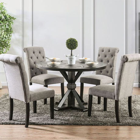 Alfred Antique Black/Ivory 5-Piece Dining Room Set by Furniture of America at Eve Furniture