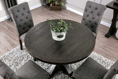 Alfred Antique Black/Ivory Round Table Only by Furniture of America at Eve Furniture