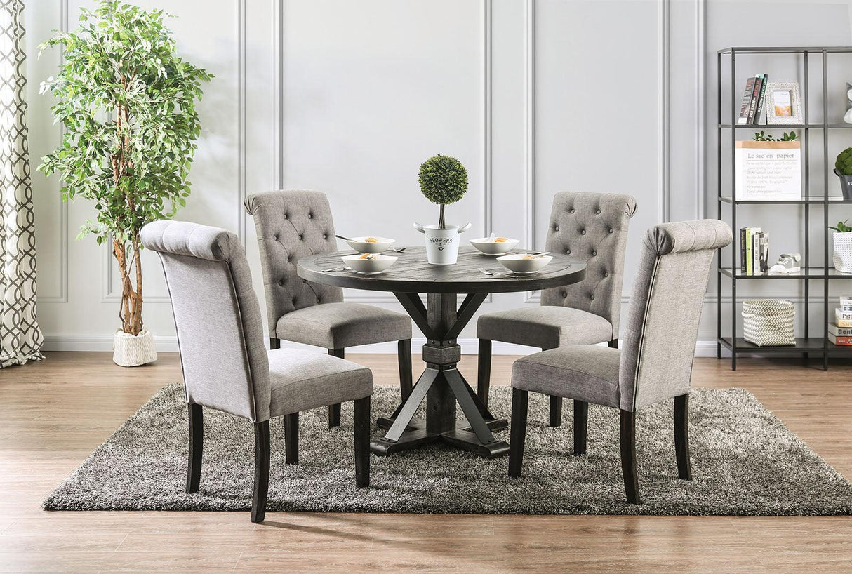 Alfred Antique Black/Ivory Round Table Only by Furniture of America at Eve Furniture