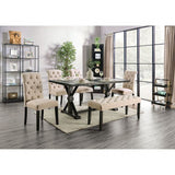 Alfred Antique Black/Rustic 6-Piece Dining Room Set by Furniture of America at Eve Furniture