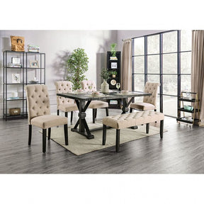 Alfred Antique Black/Rustic 6-Piece Dining Room Set by Furniture of America at Eve Furniture