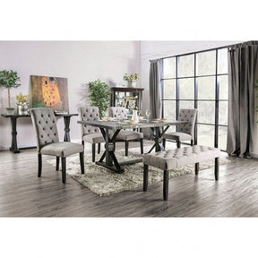 Alfred Antique Black/Rustic 6-Piece Dining Room Set by Furniture of America at Eve Furniture