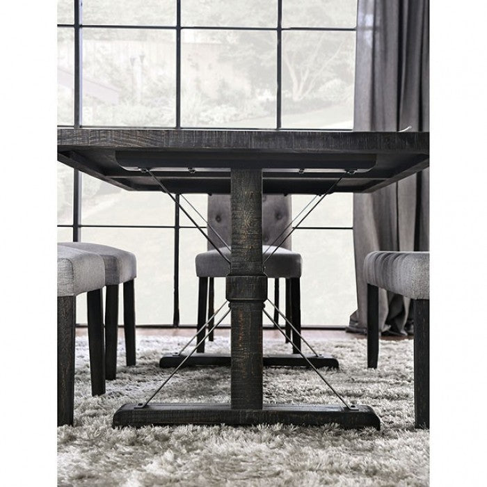 Alfred Antique Black/Rustic 7-Piece Dining Room Set by Furniture of America at Eve Furniture
