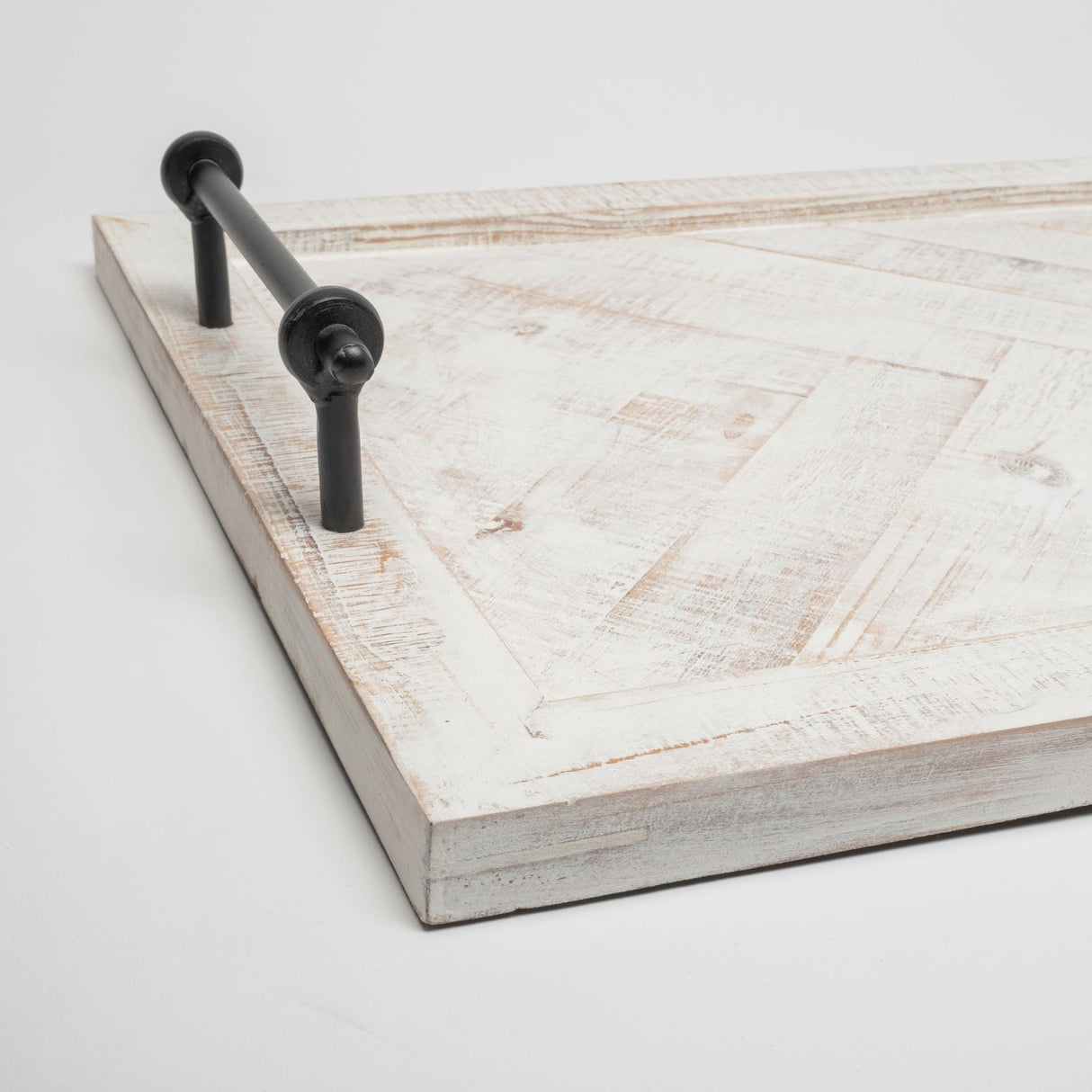 Alfred Natural Wooden Herringbone Rectangular Tray by Mercana at Eve Furniture