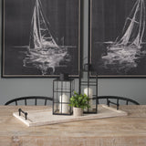 Alfred Natural Wooden Herringbone Rectangular Tray by Mercana at Eve Furniture