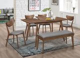 Alfredo Natural Walnut/Gray 6-Piece Dining Set