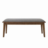Alfredo Gray/Natural Walnut Upholstered Dining Bench by Coaster at Eve Furniture