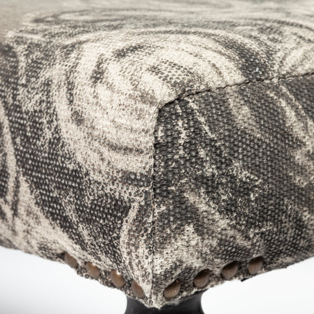 Alhambra Upholstered Gray Seat W/Black Wood Legs Accent Bench by Mercana at Eve Furniture