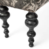 Alhambra Upholstered Gray Seat W/Black Wood Legs Accent Bench by Mercana at Eve Furniture
