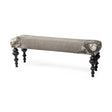 Alhambra Upholstered Gray Seat W/Black Wood Legs Accent Bench by Mercana at Eve Furniture
