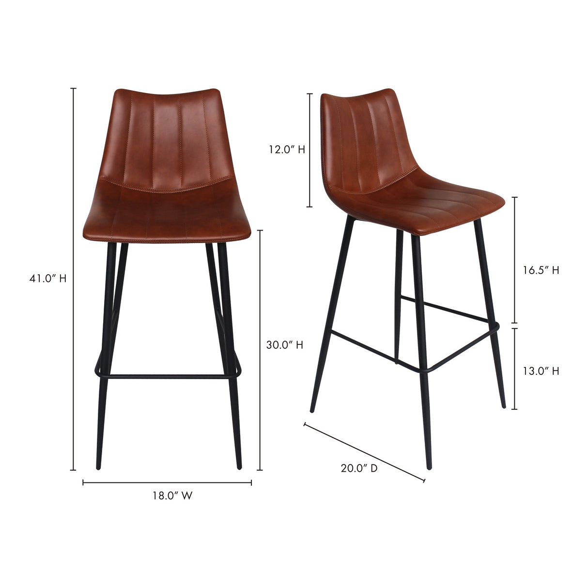 Alibi Brown Barstool (Set of 2) by MOES at Eve Furniture