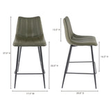 Alibi Dark Green Counter Stool (Set of 2) by Moe's Home at Eve Furniture