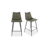 Alibi Dark Green Counter Stool (Set of 2) by Moe's Home at Eve Furniture