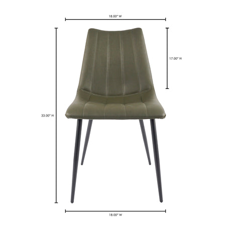 Alibi Dark Green Dining Chair (Set of 2) by MOES at Eve Furniture