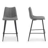 Alibi Dark Grey Bar Stool (Set of 2) by Moe's Home at Eve Furniture