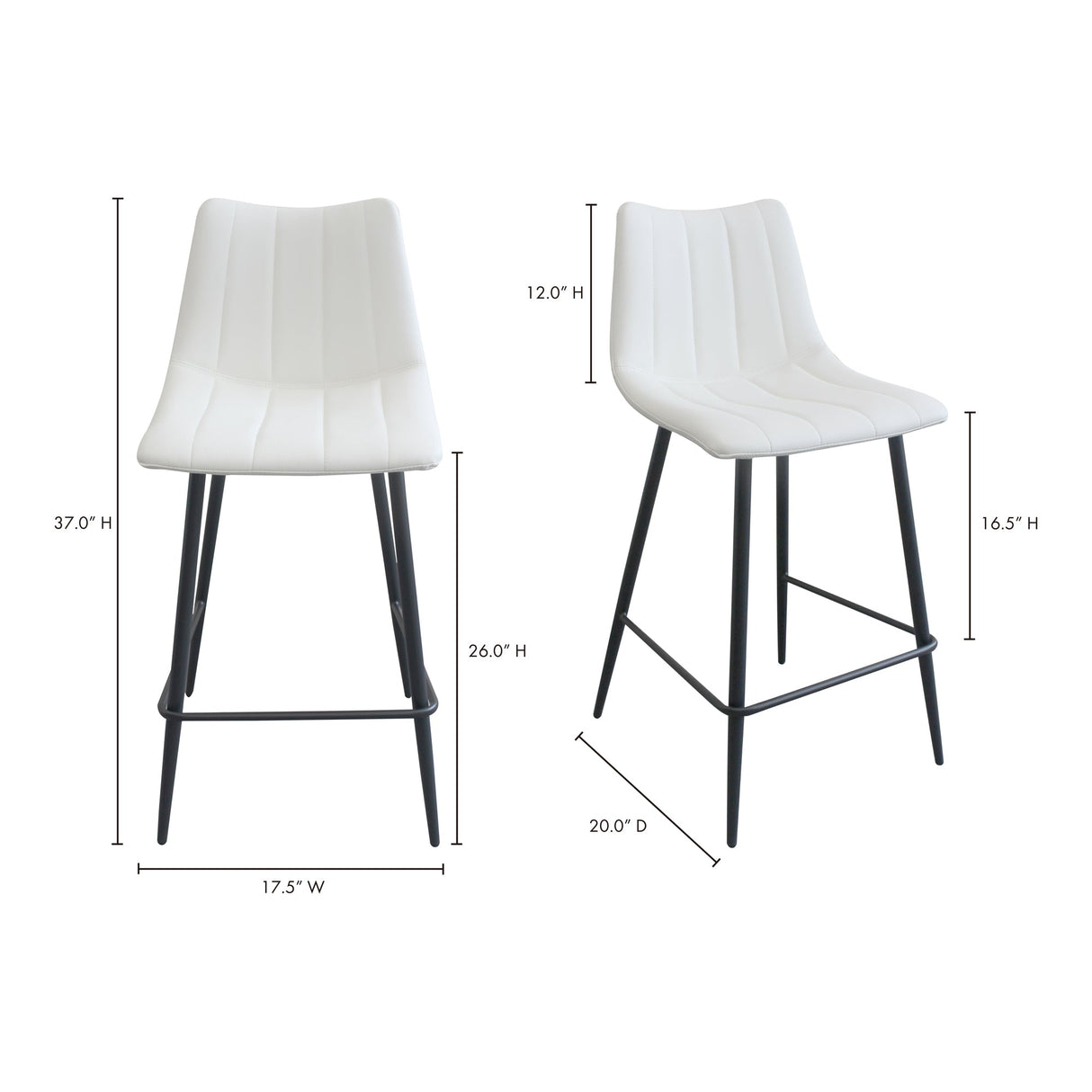 Alibi Ivory Counter Stool (Set of 2) by Moe's Home at Eve Furniture