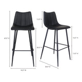 Alibi Matte Black Barstool (Set of 2) by MOES at Eve Furniture