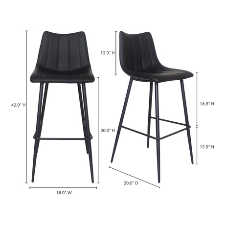 Alibi Matte Black Barstool (Set of 2) by MOES at Eve Furniture
