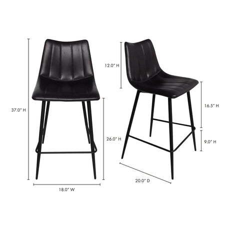 Alibi Matte Black Counter Stool (Set of 2) by MOES at Eve Furniture