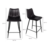 Alibi Matte Black Counter Stool (Set of 2) by Moe's Home at Eve Furniture