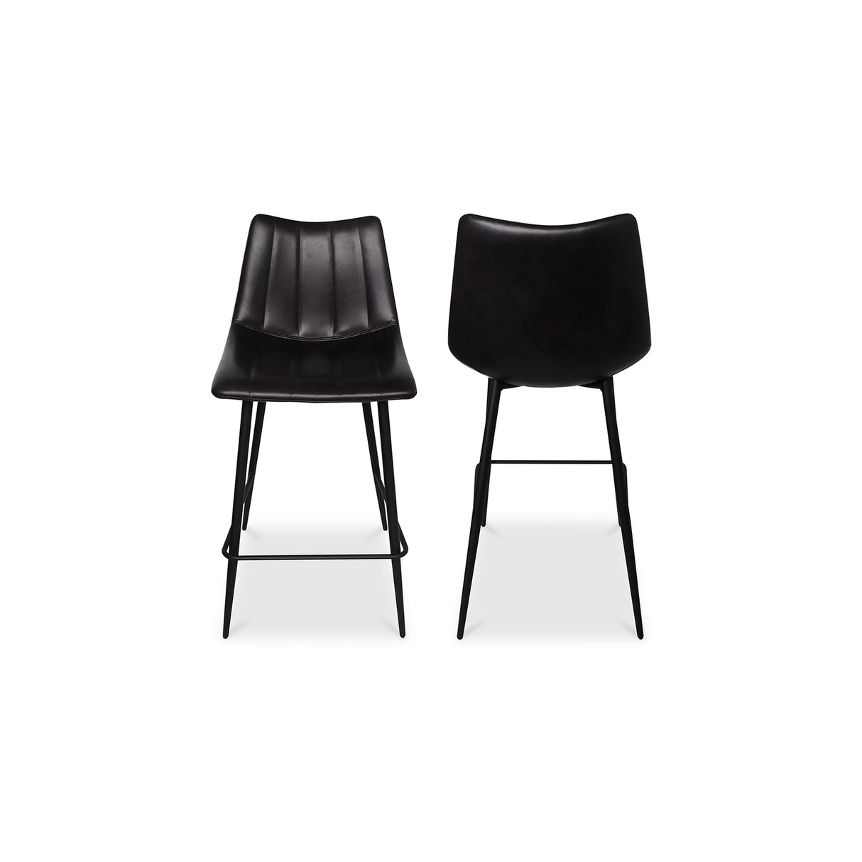 Alibi Matte Black Counter Stool (Set of 2) by Moe's Home at Eve Furniture