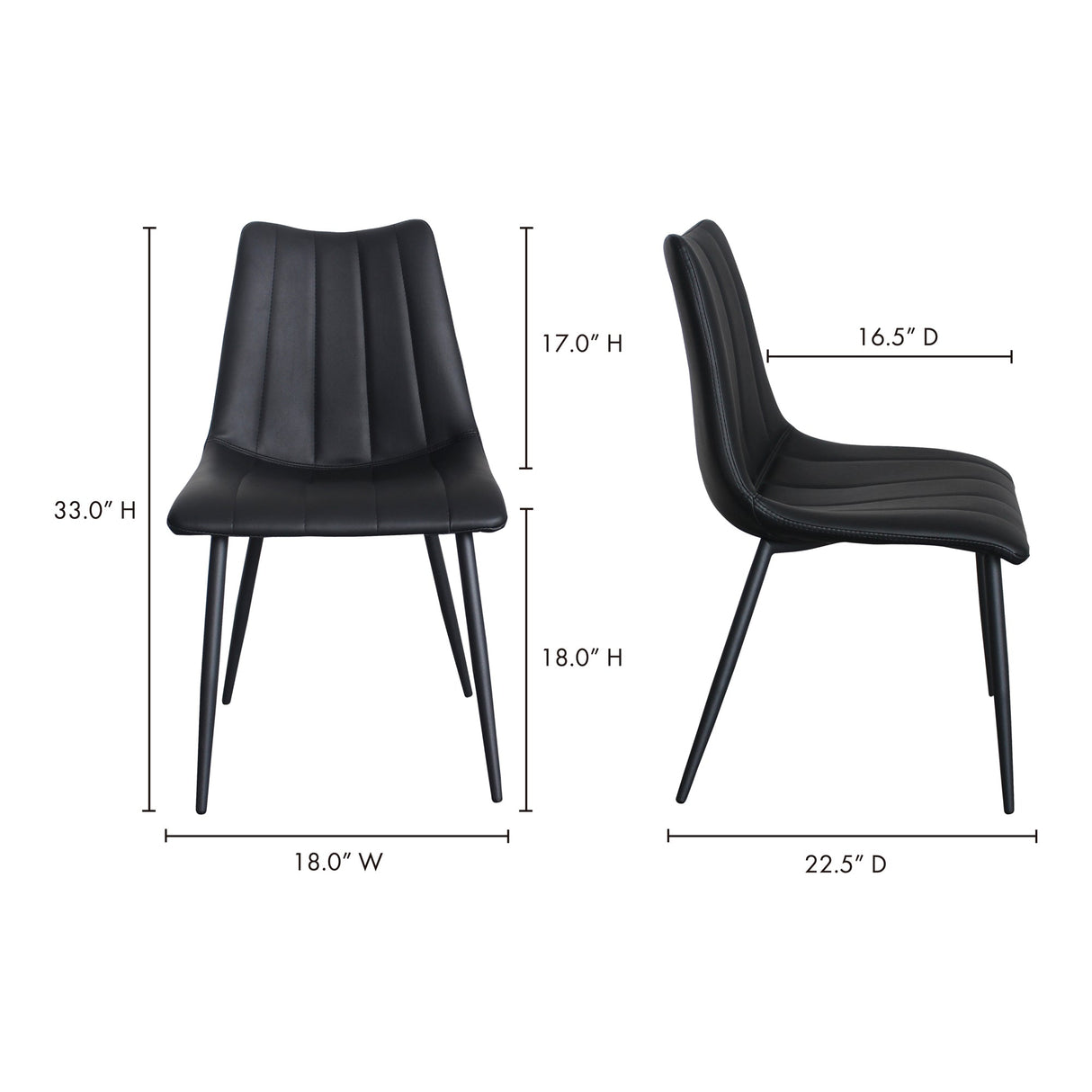 Alibi Matte Black Dining Chair (Set of 2) by Moe's Home at Eve Furniture
