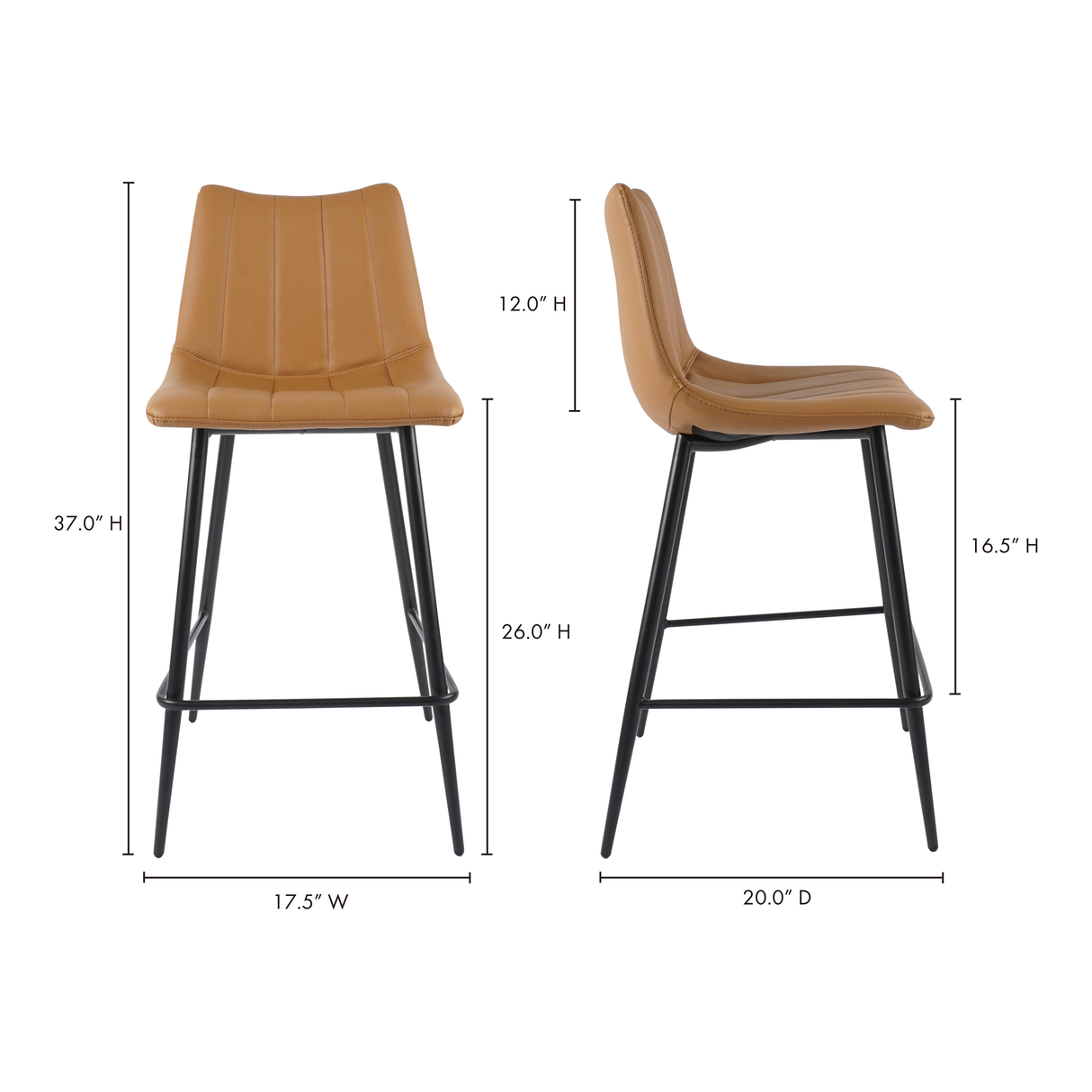 Alibi Tan Counter Stool (Set of 2) by MOES at Eve Furniture