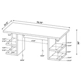 Alice White Writing Desk with Open Shelves