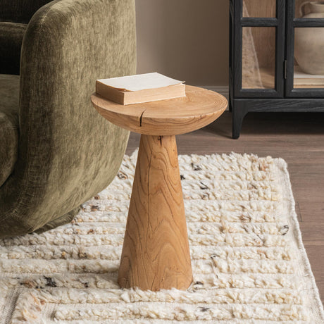 Alina Heartwood Natural 14 Round Accent Table by Classic Home at Eve Furniture
